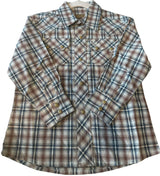 Wrangler Retro Plaid Western Pearl Snap Youth Shirt XXS New