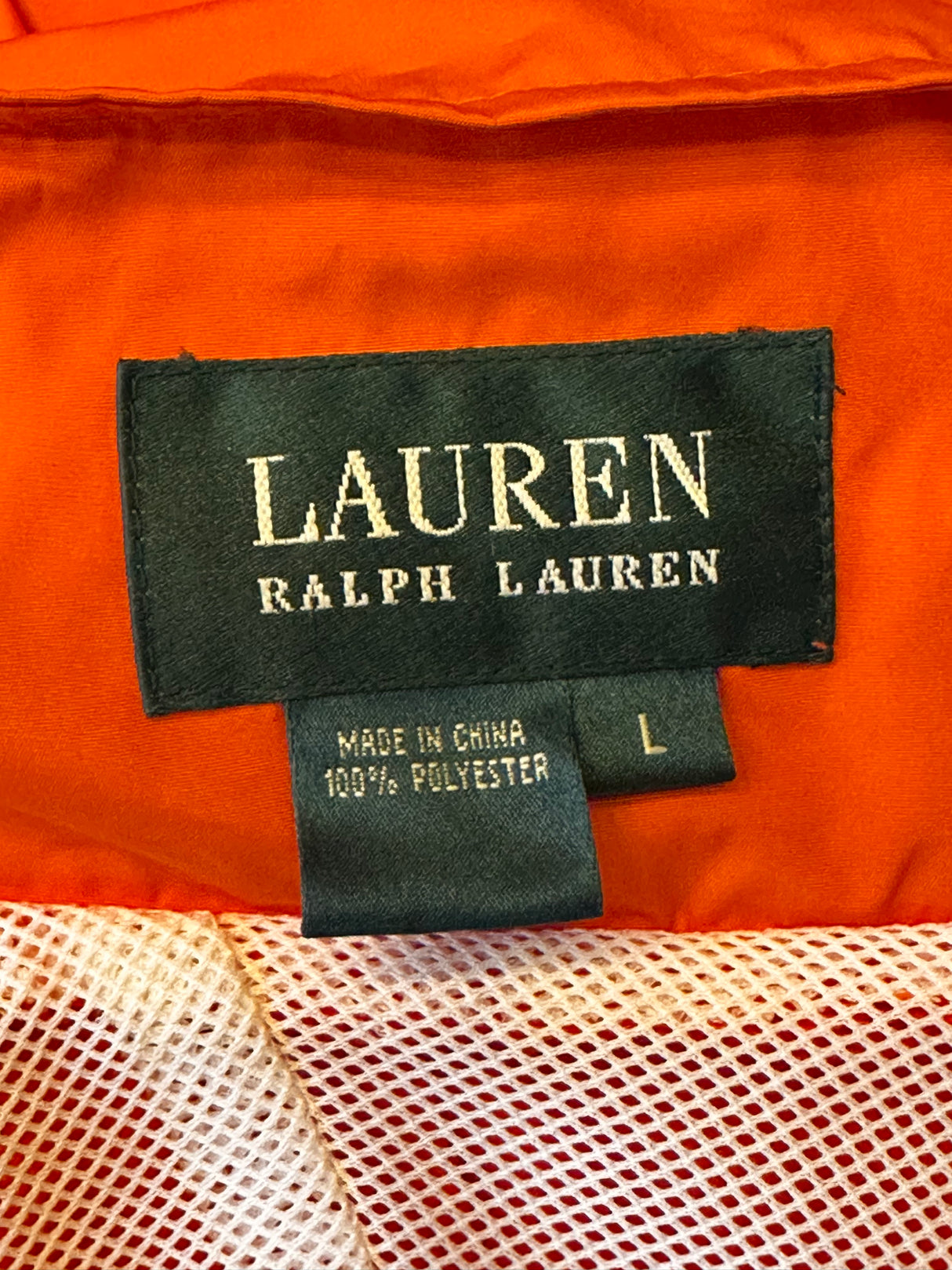 Lauren Ralph Lauren Womens Orange Parka Preloved Jacket Size Large*