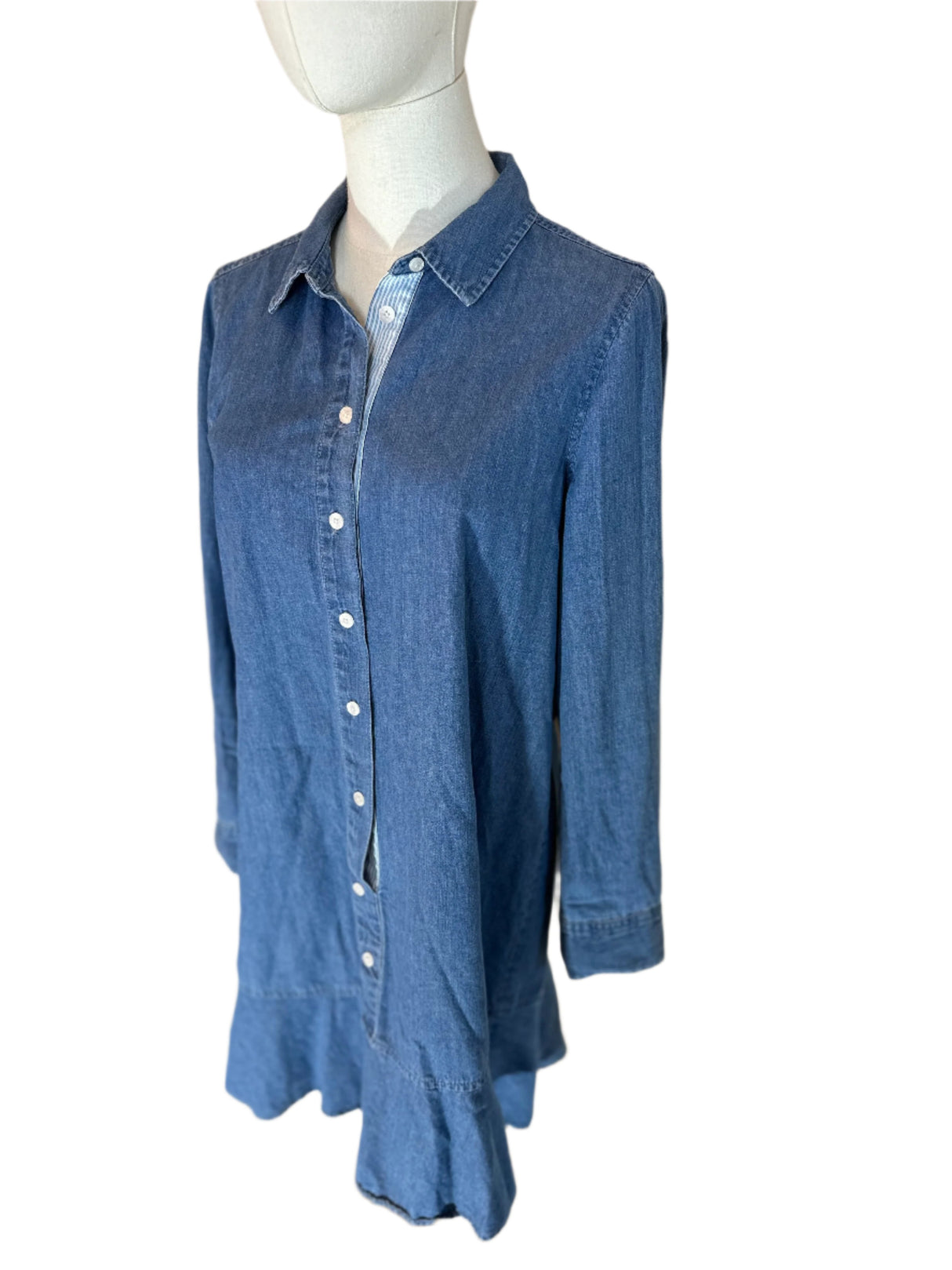 Draper James Vintage Chambray Collared Shirt Dress Size 6*