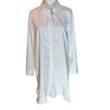 Draper James Womens Preloved White Ruffle Shirt Dress Size 6*