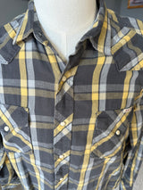 Lucky Brand Western Pearl Snap Mens Preloved Flannel Shirt Size Medium*