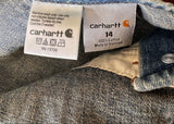 Carhartt Denim Workwear Overalls Preloved Size 14 Youth*