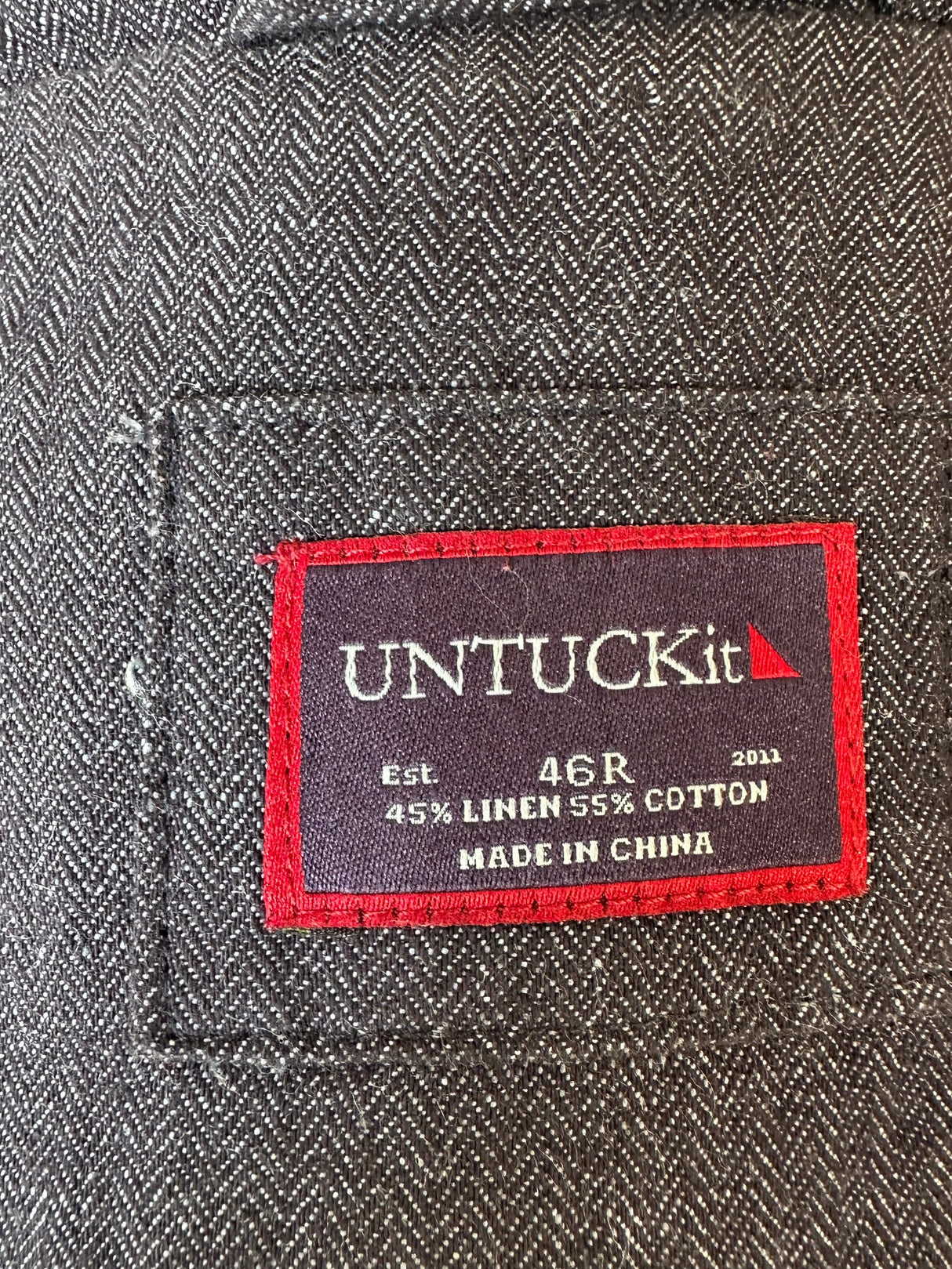 UNTUCKit Chambray Linen Cotton Blend Mens Vintage Blazer 46R*