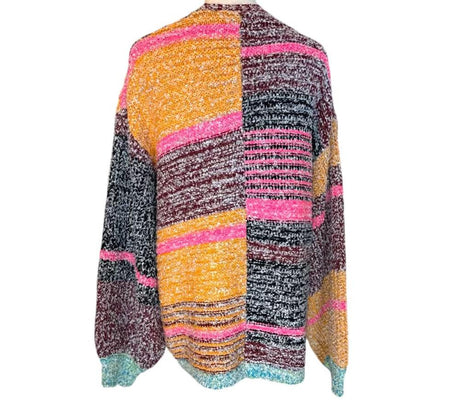 & Merci Oversized Color Block Womens Cardigan XLarge