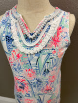 Lilly Pulitzer Mini Harper Sailboats Youth Girls Cotton Preloved Sun Dress Size Small*