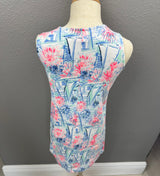 Lilly Pulitzer Mini Harper Sailboats Youth Girls Cotton Preloved Sun Dress Size Small*