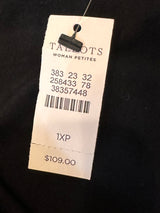 Talbots Sleeveless Faux Wrap Petite Black Dress