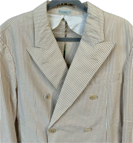 Ralph Lauren Sand Sear Sucker Preloved Womens Blazer Size Large*