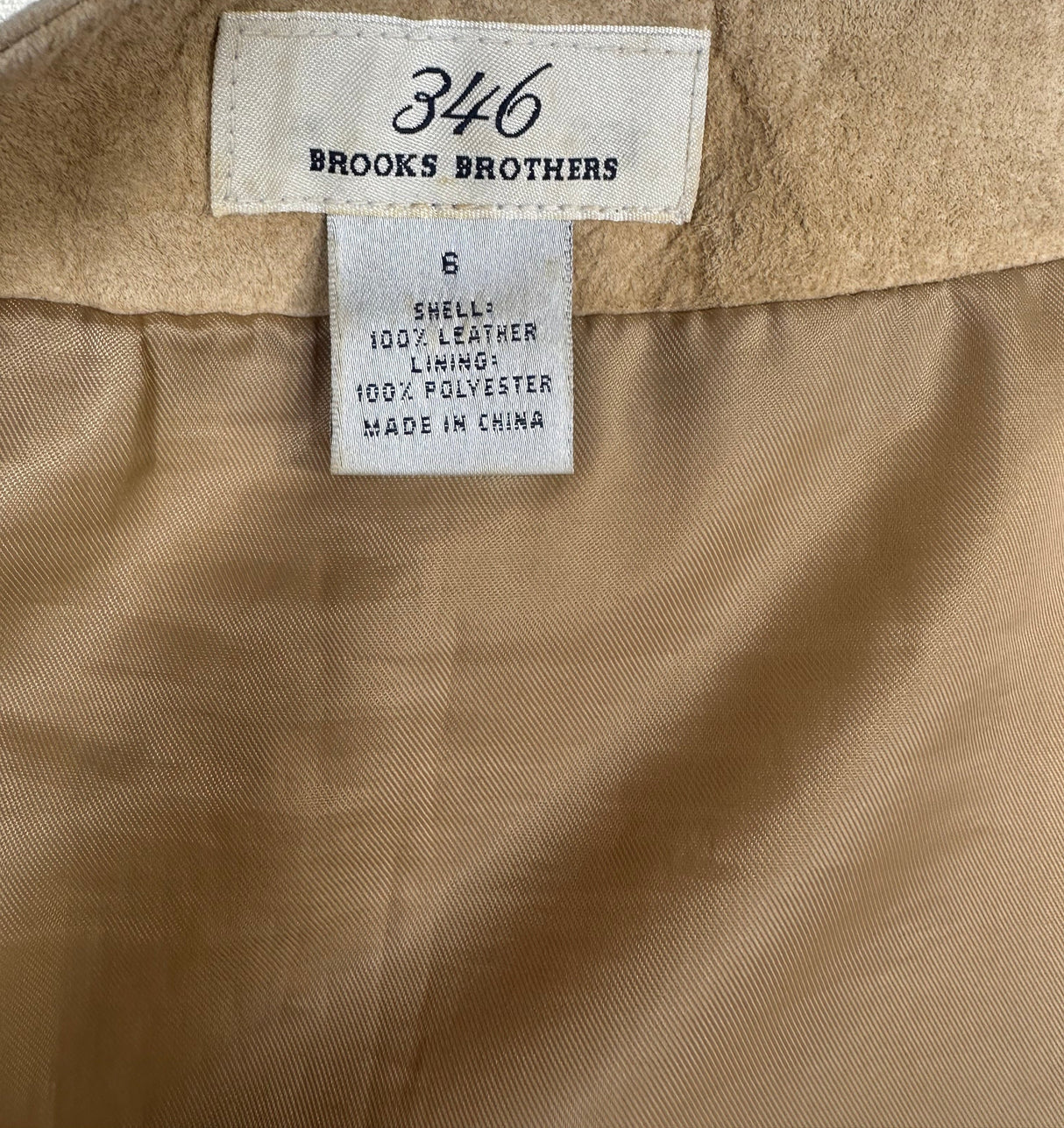 Brooks Brothers 346 Tan 100% Leather Womens Vintage Skirt Size 6*