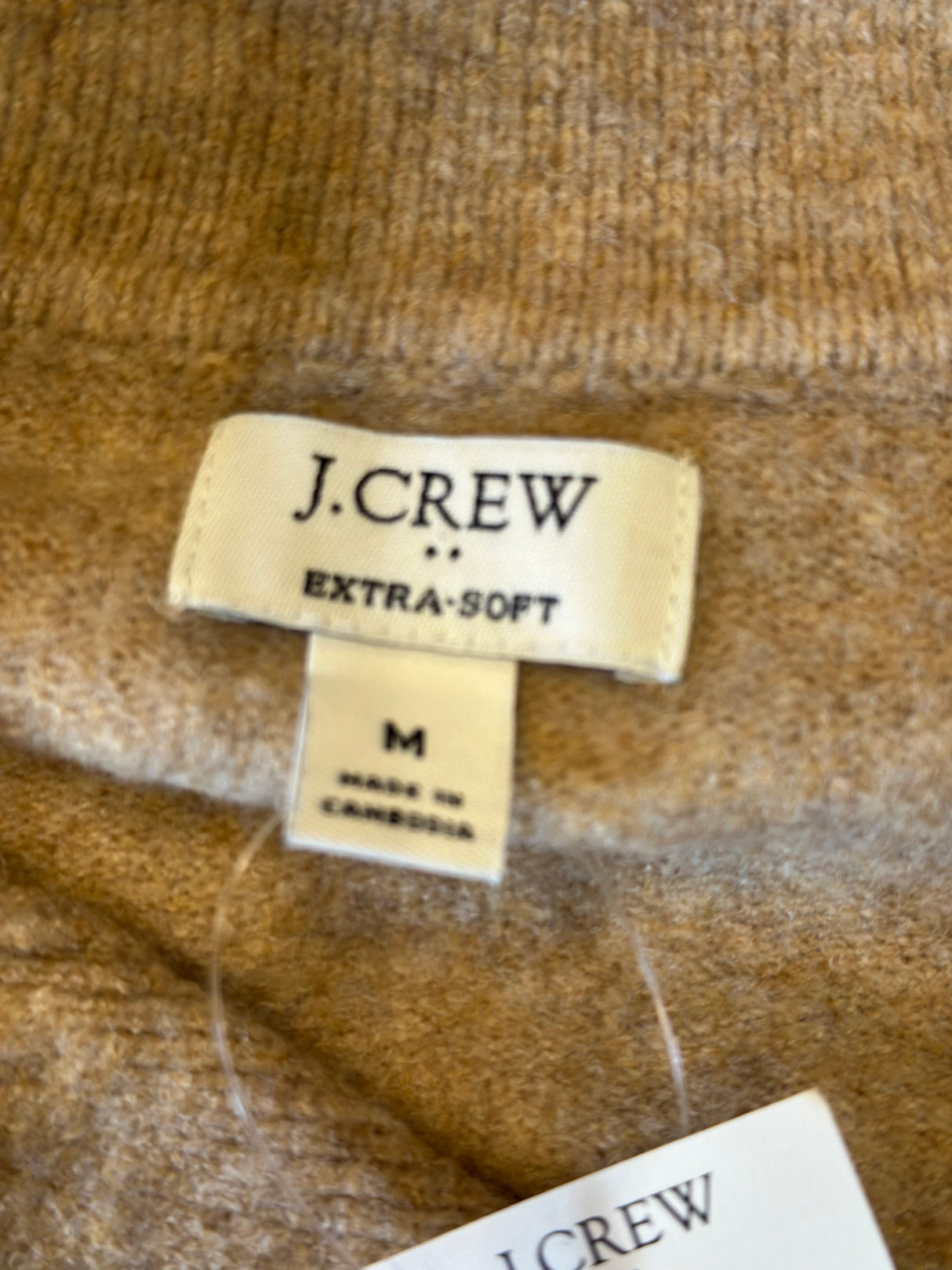 J. Crew Extra Soft Collection Wool Blend Camel Mens Sweater Size Medium