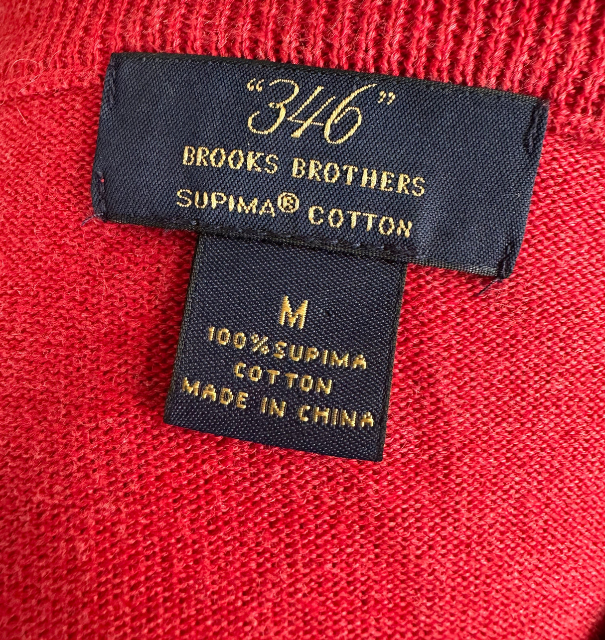 Brooks Brothers 346 100% Supima Cotton Vintage Red Sweater Size Medium*