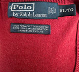 Polo Ralph Lauren Red Mens 100% Pima Cotton Sweater Vest Vintage Size XL*