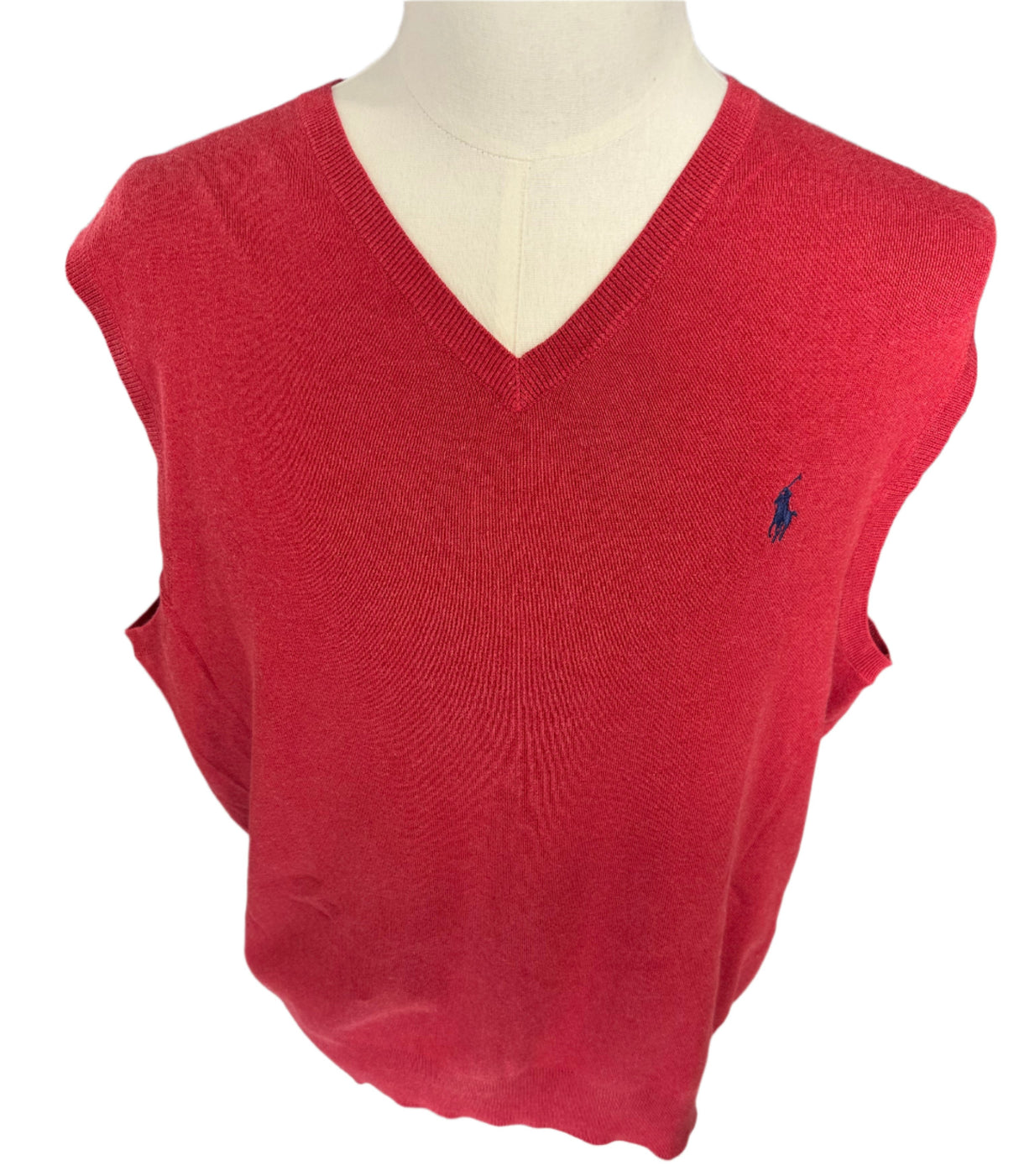 Polo Ralph Lauren Red Mens 100% Pima Cotton Sweater Vest Vintage Size XL*