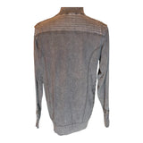 Buckle Black Label Slim Fit Mens Full Zip Distressed Sweater Size Large