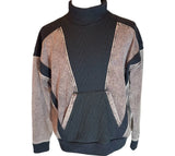 BKE by Buckle Turtle Neck Distressed Color Block Mens Sweater Size Large