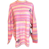 Spirit Jersey Pink Striped Trippy Mushroom Oversized Sweater Size Large