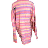 Spirit Jersey Pink Striped Trippy Mushroom Oversized Sweater Size Large