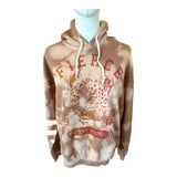 Goody2Shoes Tie Dye Leopard Fierce On The Prowl Womens Hoodie Size Small