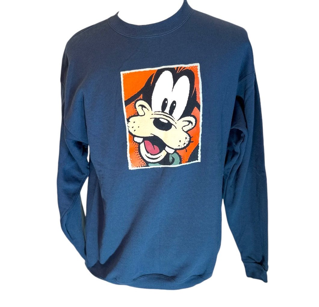 Disney Goofy Blue Unisex Crew Neck Vintage 90's Sweatshirt Size Large*