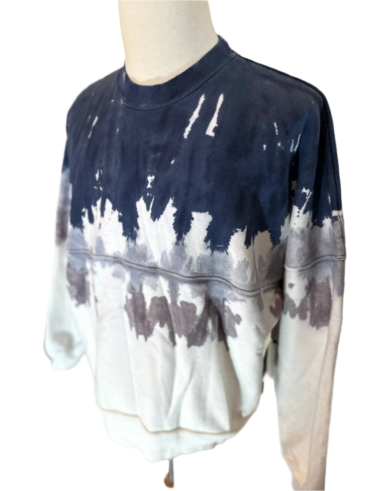 Spirit Jersey 100% Cotton Made in USA Oversized Tie Dye Sweatshirt Size Large