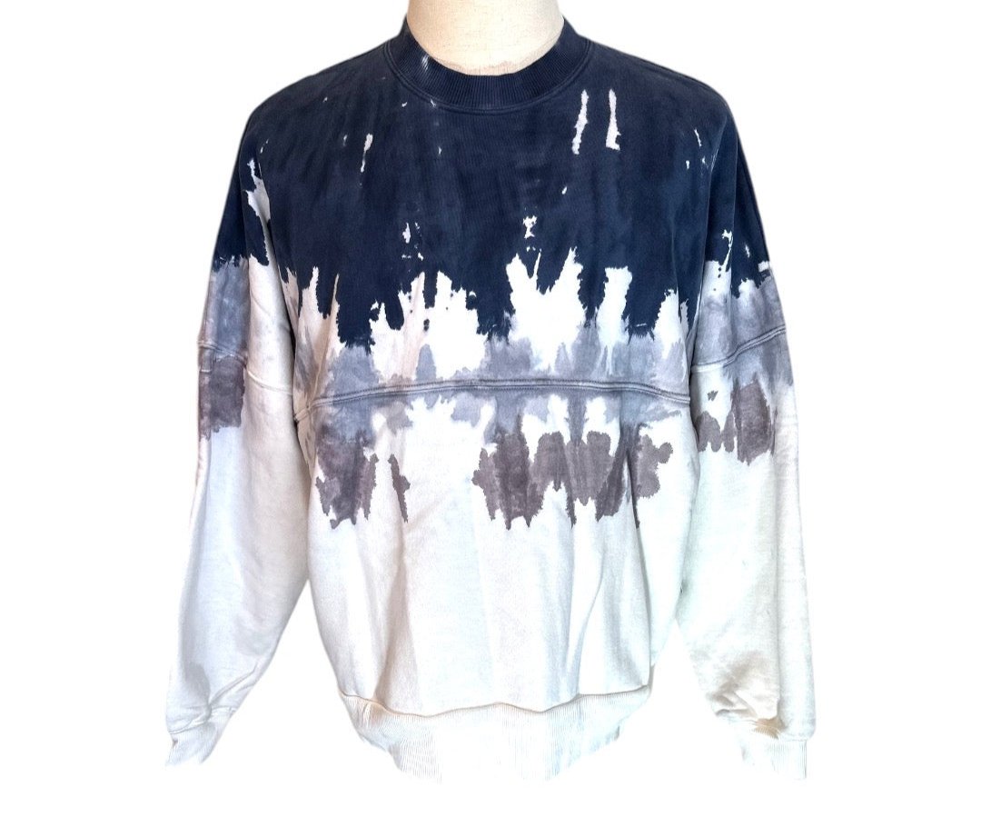 Spirit Jersey 100% Cotton Made in USA Oversized Tie Dye Sweatshirt Size Large