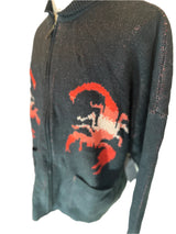 Spirit Jersey Scorpion Full Zip Wool Blend Mens Sweater Size 2XL