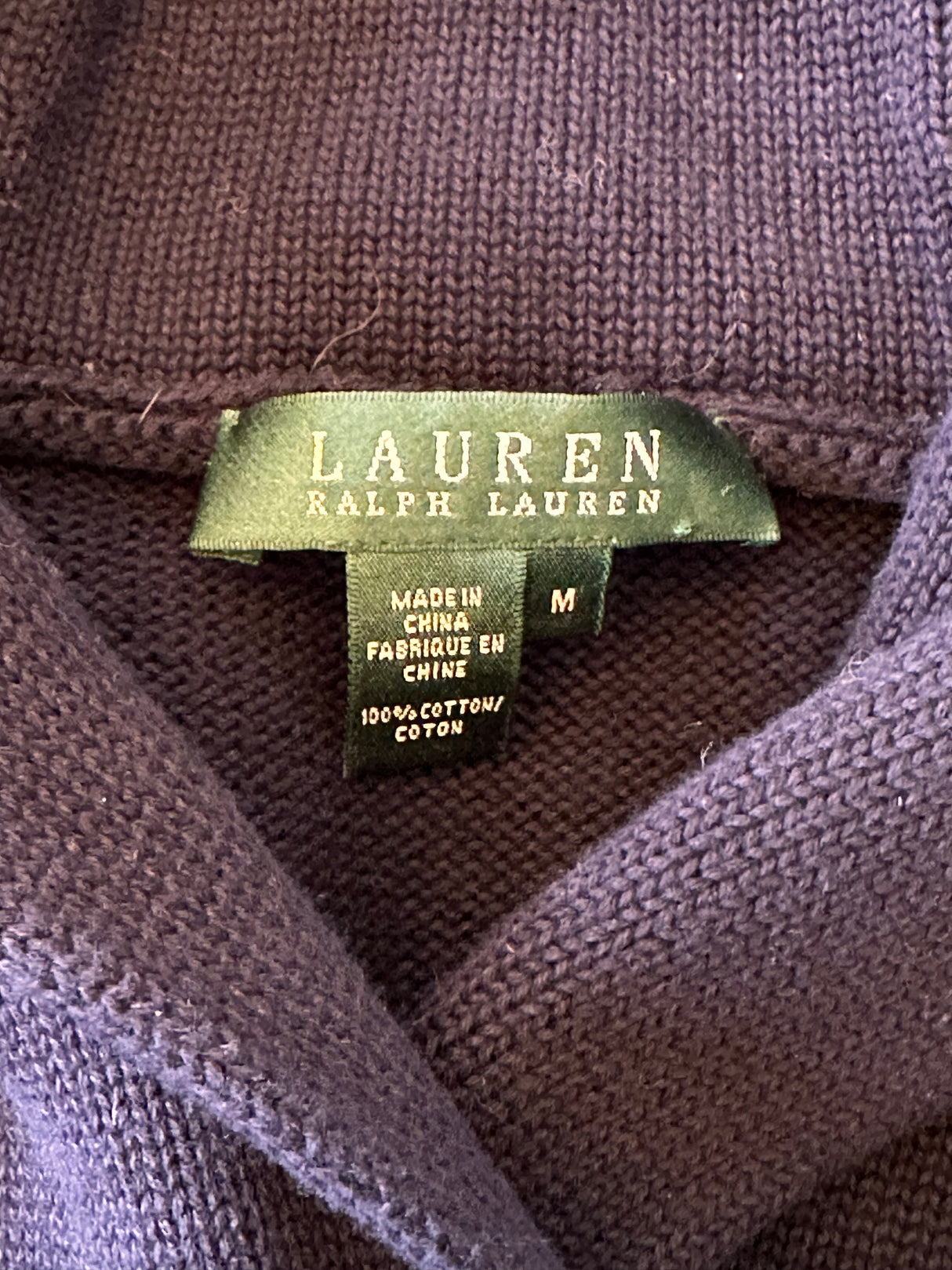 Lauren Ralph Lauren Navy Knit Womens Vintage Toggle Sweater Size Medium*