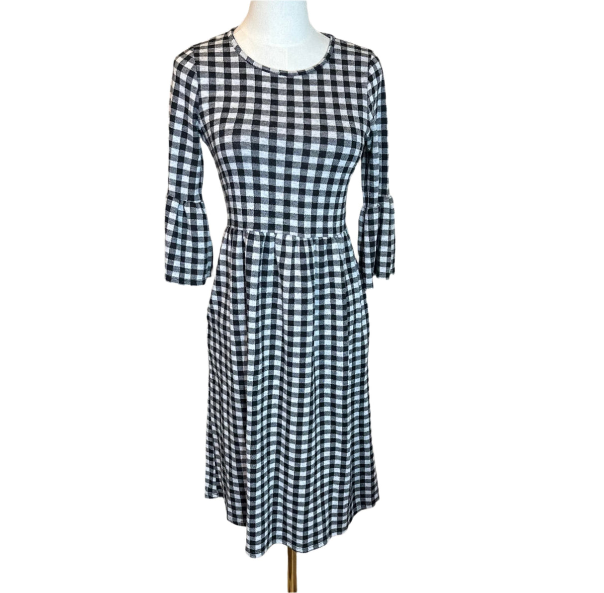 Emberley Made in USA Buffalo Check Womens Vintage Dress Size XS*