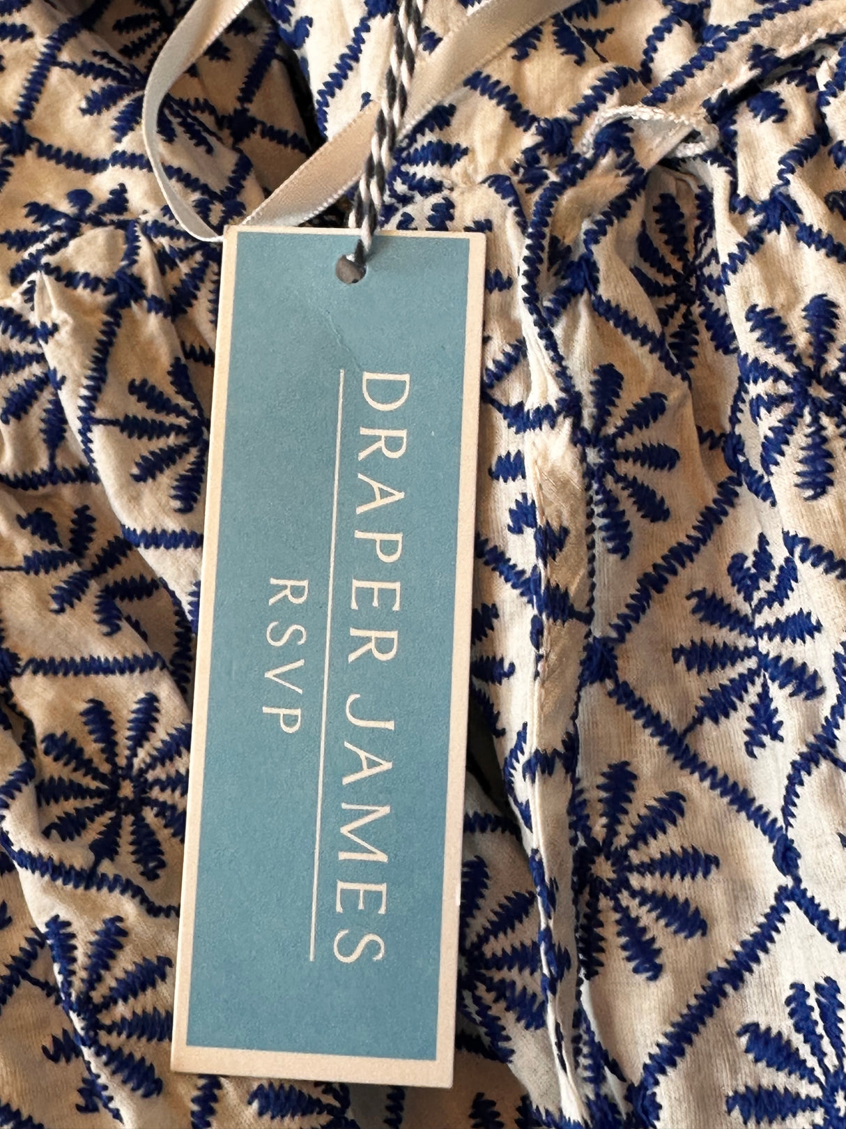 Draper James RSVP Blue & White Tiered Dress Size 2X New