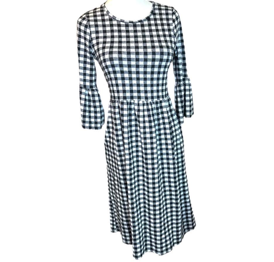 Emberley Made in USA Buffalo Check Womens Vintage Dress Size XS*