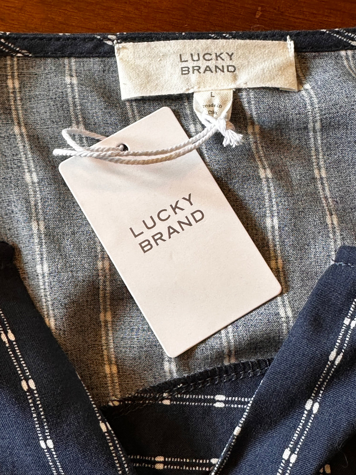 Lucky Brand Denim Striped Dress Size Large New