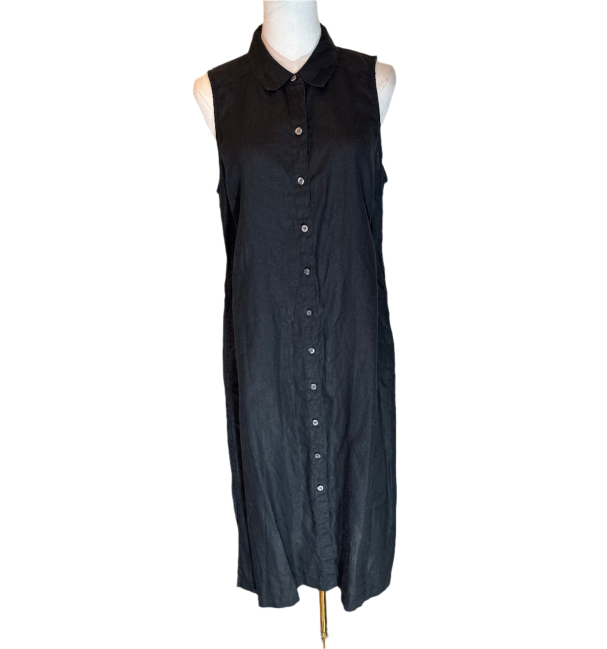 Tommy Bahama 100% Linen Womens Sleeveless Black Preloved Dress Medium*