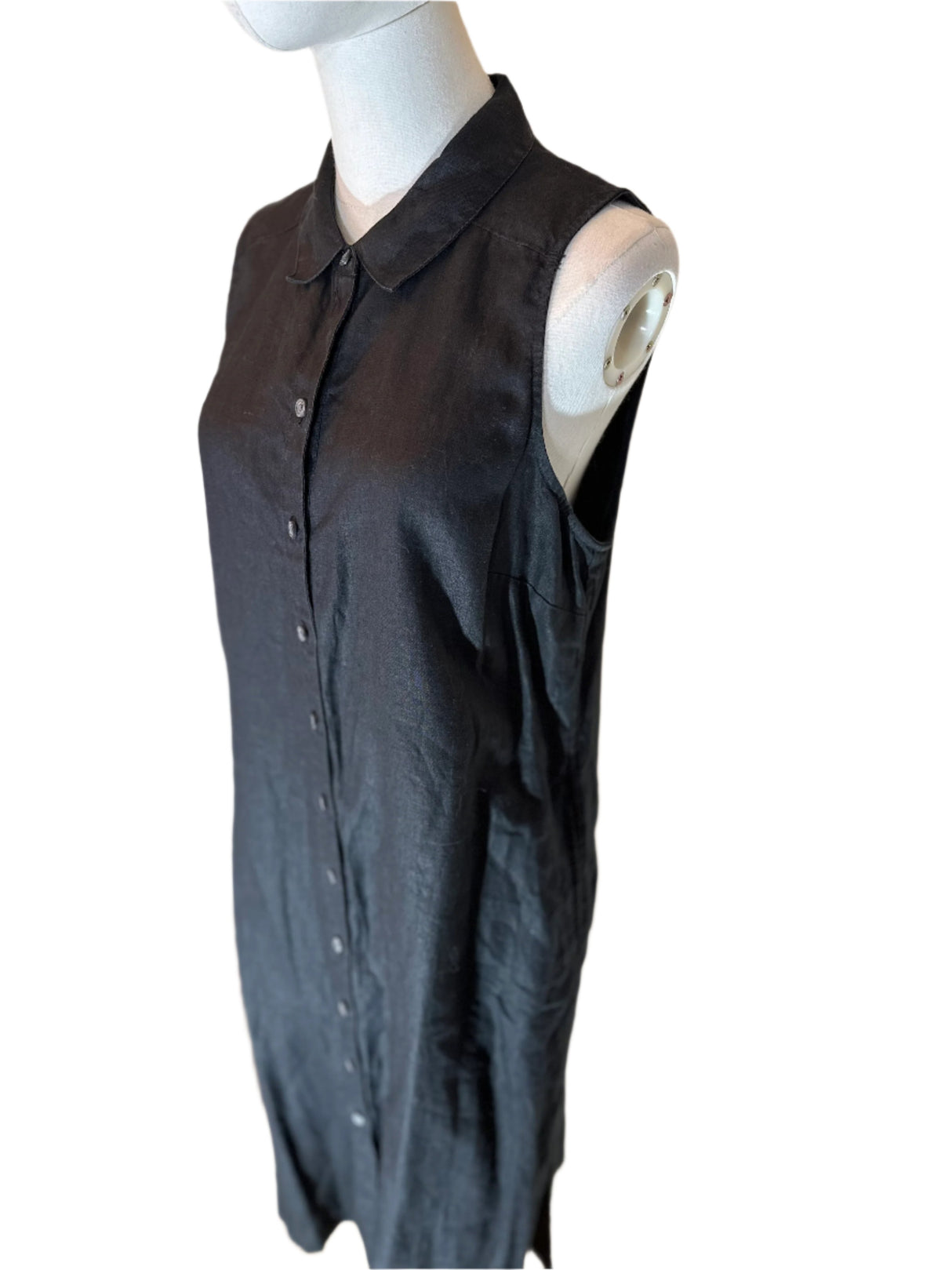 Tommy Bahama 100% Linen Womens Sleeveless Black Preloved Dress Medium*