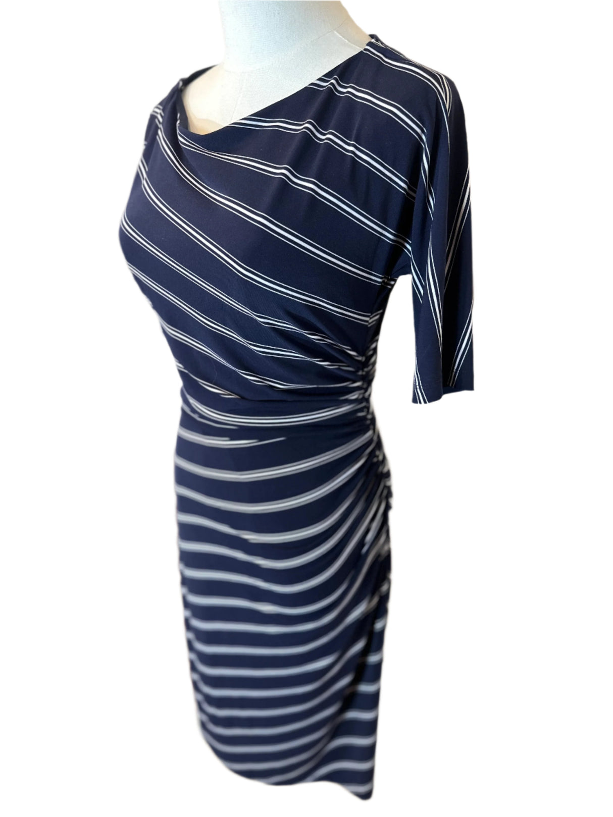 Lauren Ralph Lauren Navy Striped Preloved Shirt Dress Size 2*