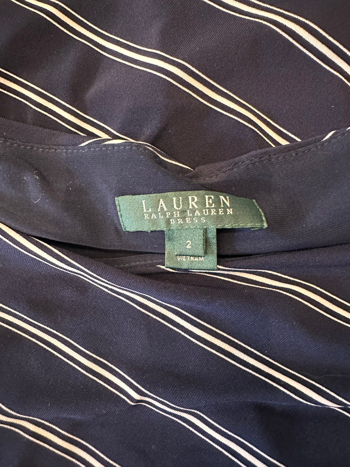 Lauren Ralph Lauren Navy Striped Preloved Shirt Dress Size 2*