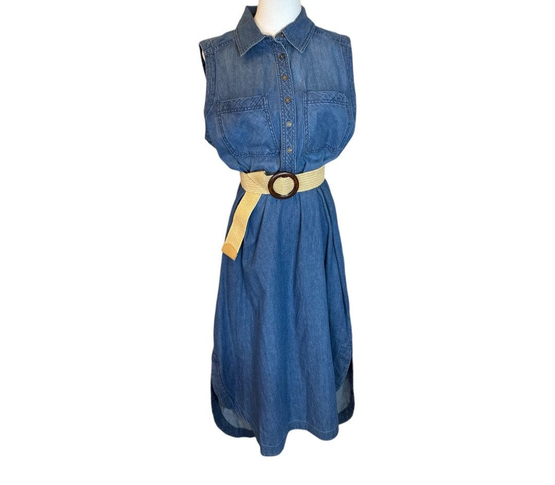 Chaps Vintage Womens Preloved Denim Dress Size XL *