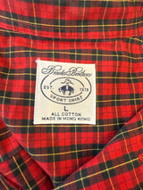 Brooks Brothers Sport Shirt All Cotton Christmas Tartan Plaid Mens Preloved Large*