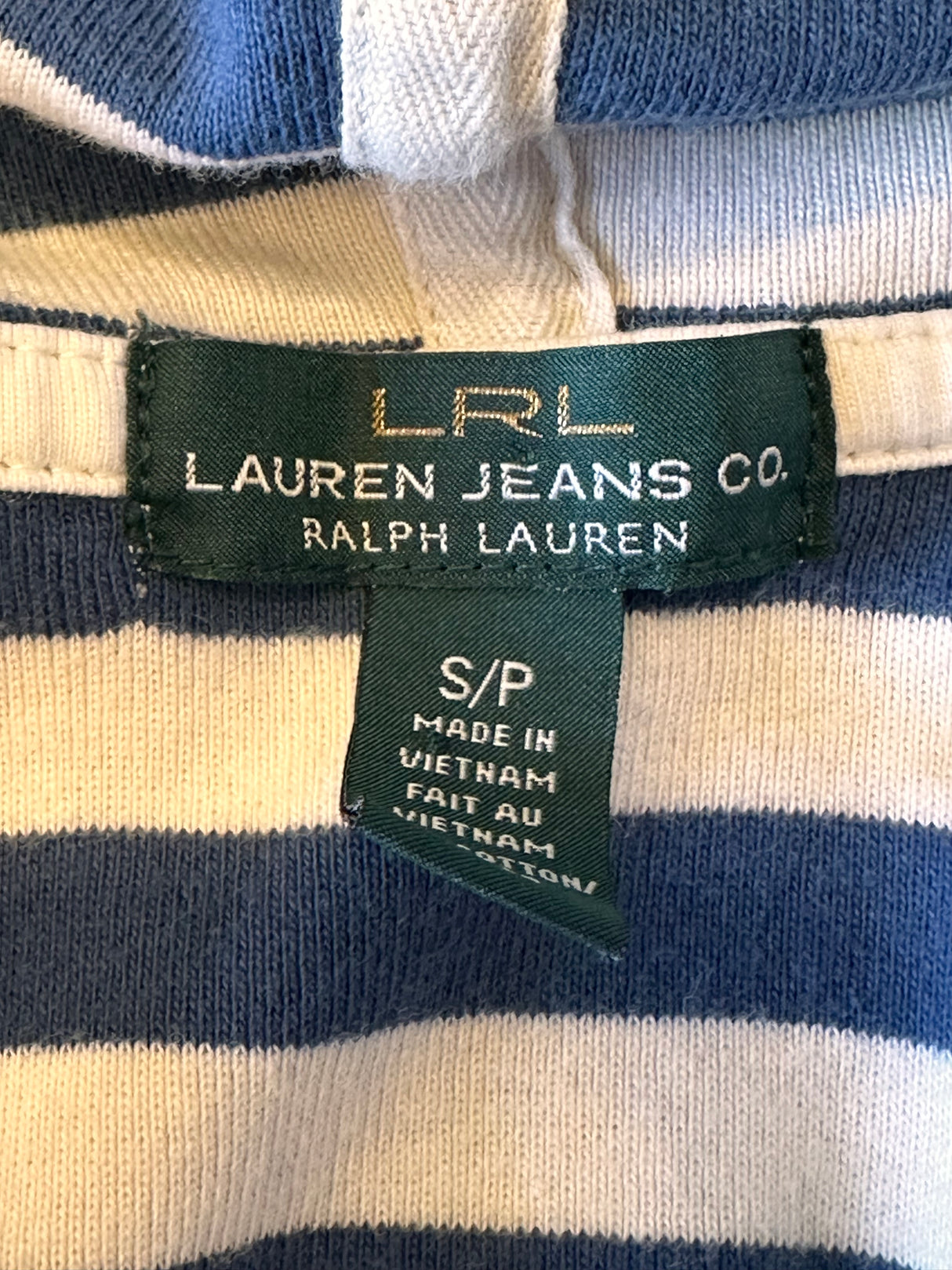 LRL Lauren Jeans Co. Womens Vintage Striped Jersey Dress Size Small Petite*