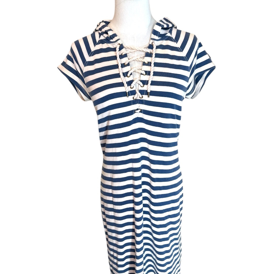 LRL Lauren Jeans Co. Womens Vintage Striped Jersey Dress Size Small Petite*