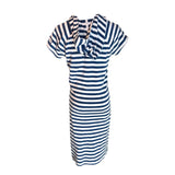 LRL Lauren Jeans Co. Womens Vintage Striped Jersey Dress Size Small Petite*