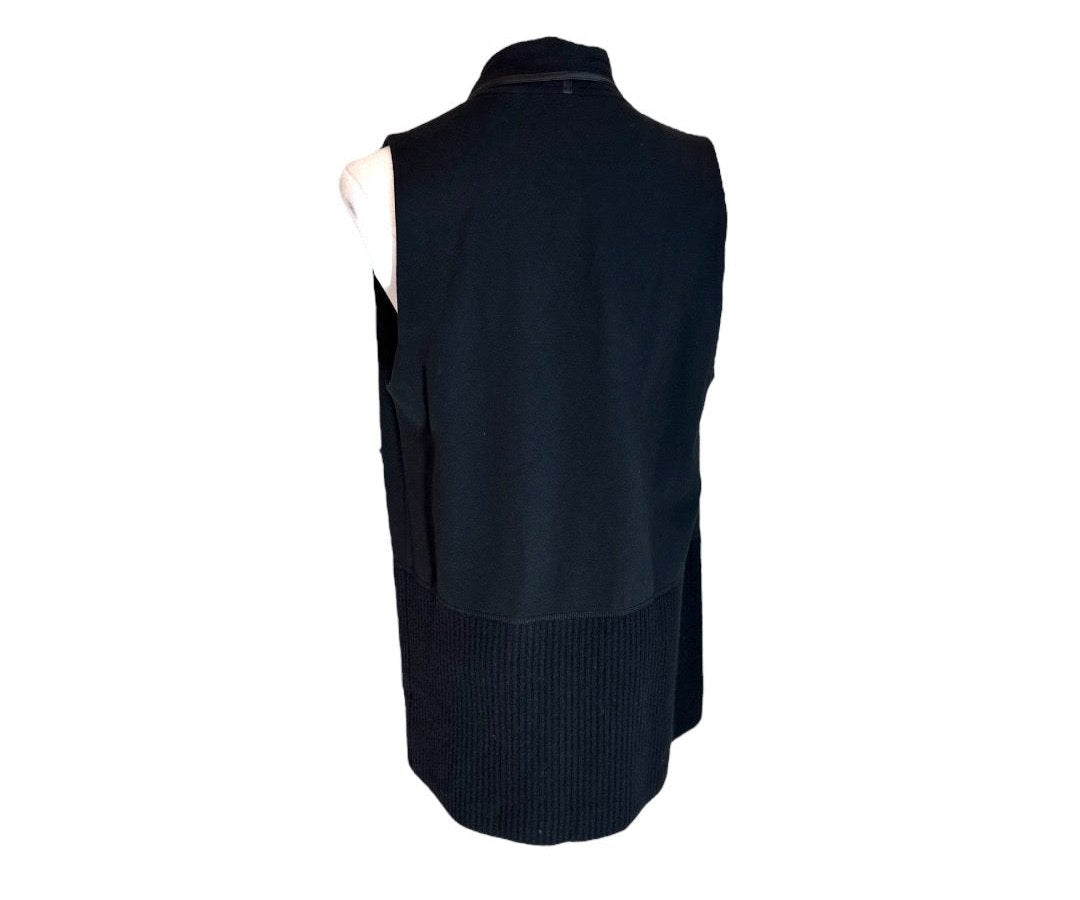 Lafayette 148 New York Sleeveless Black Cardigan Sweater Size Small