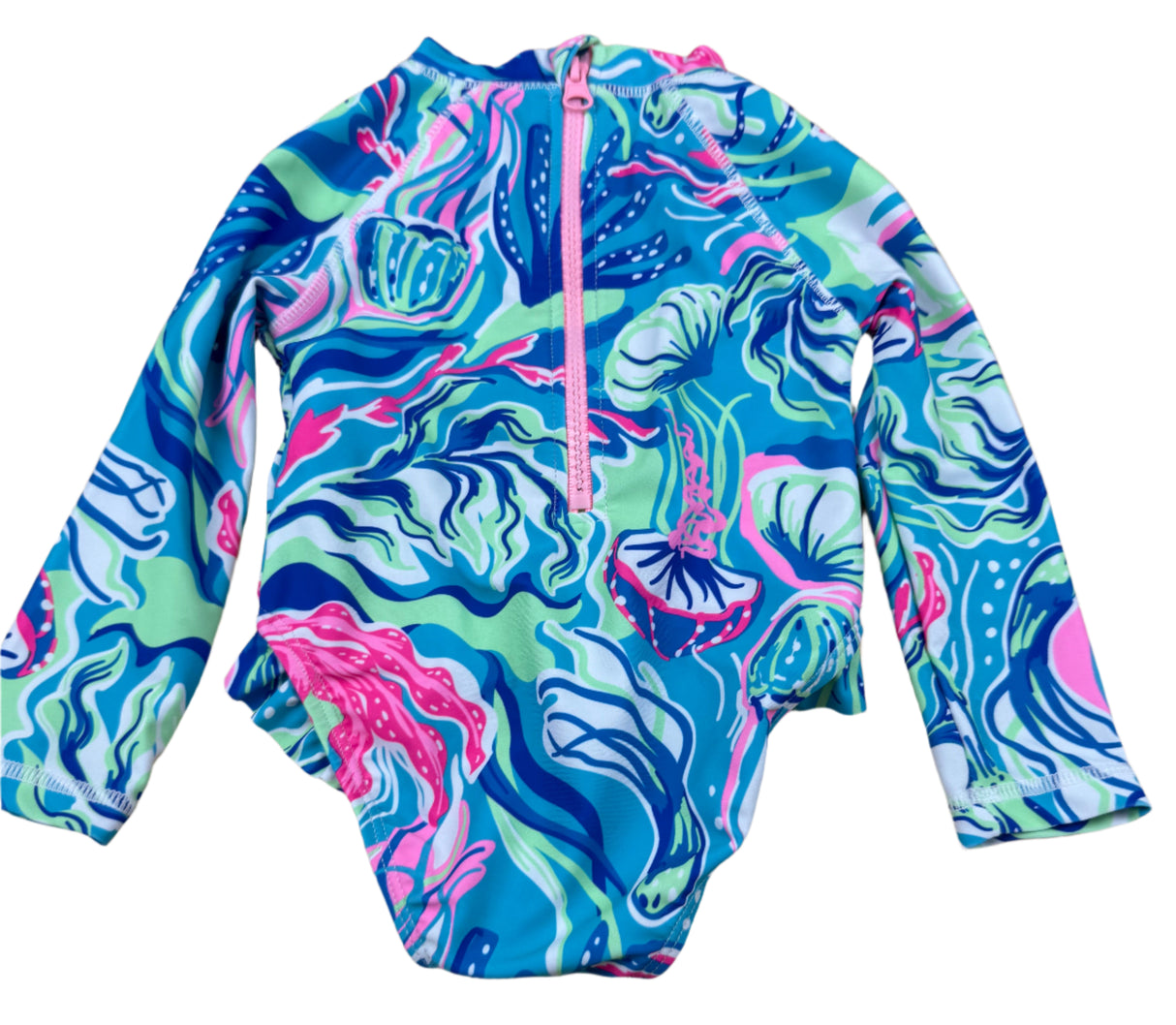 Tommy Bahama Surf Long Sleeve Toddler Girls Preloved Swim Suit 12 mos*