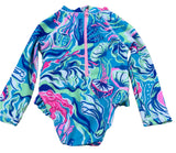 Tommy Bahama Surf Long Sleeve Toddler Girls Preloved Swim Suit 12 mos*