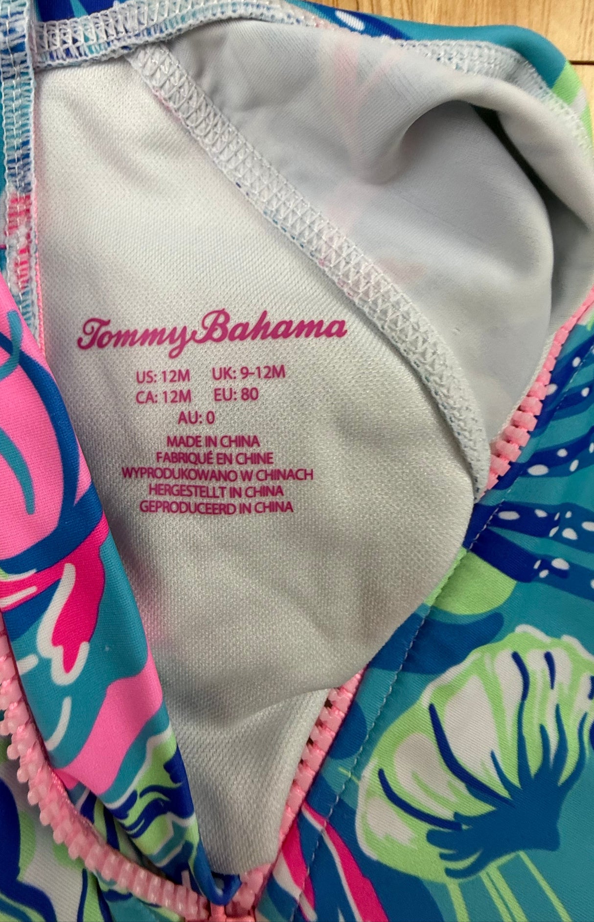 Tommy Bahama Surf Long Sleeve Toddler Girls Preloved Swim Suit 12 mos*
