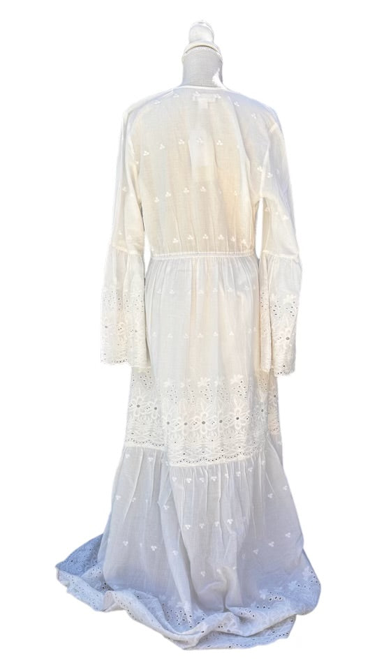 B.O.G. Collective Bohemian White Waves Vintage Womens Dress Size Large*