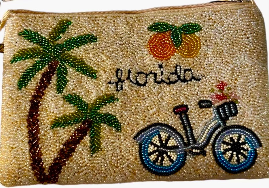 Bamboo Trading Company Beaded Florida Wristlet