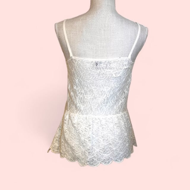 Guess Summer White Womens Lace Tank Top Preloved