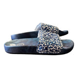 Johnny Was Blue Cheetah Slides Women