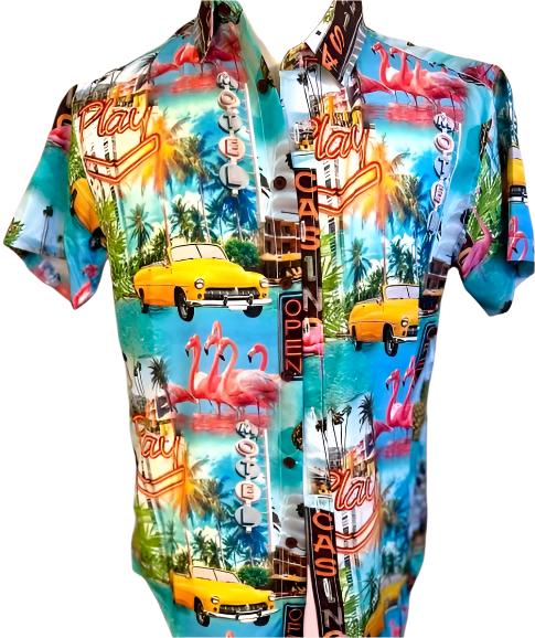 Eighth Ave Miami Vice Retro Mens Shirt Size Medium