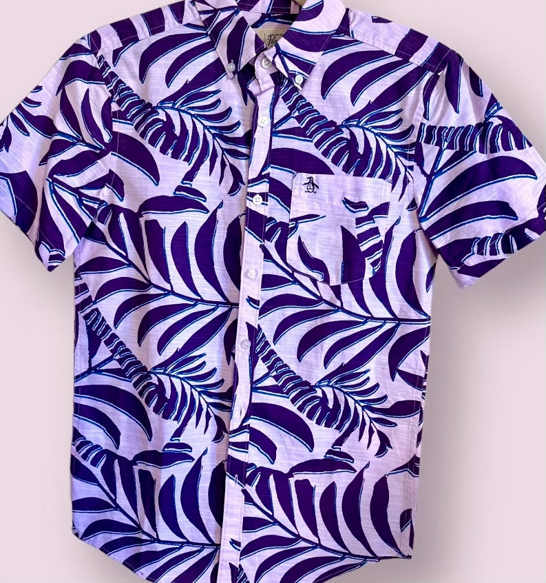 Penguin Purple Palms Mens Shirt